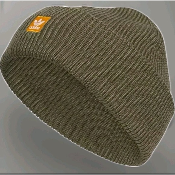 Adidas Terrace Beanie Unisex Olive Green Winter Thick Hat Cap New With Tags - Picture 1 of 6